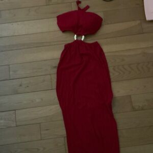 Elegant Red Strapless Dress